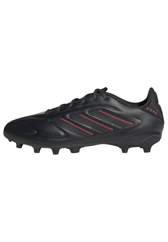adidas Unisex-Kids Copa Pure 3 League Firm Ground/Multi Ground Soccer, Black/Carbon/Lucid Red, 12