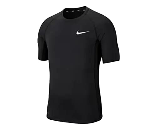Nike Top Short Sleeve Slim Lightweight T-Shirts Top (L, Black/White)