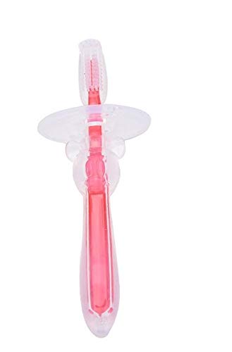 Baby Silicon Tongue/Tung Cleaner/Baby Toothbrush for New Born Baby Upto 0-3 Years (Pink)-image-23