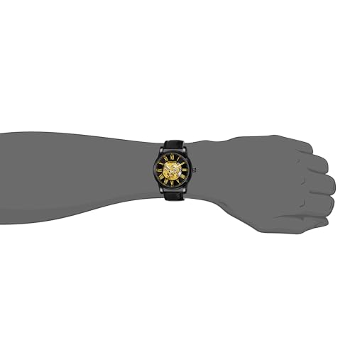 Image of Benling Skeleton Analog Automatic Watch for Men, Mechanical Movement, Leather Strap, Formal Casual Party Official Purpose
