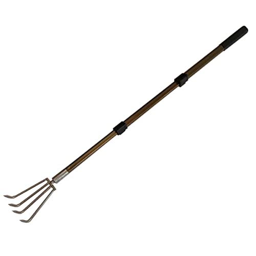 Stainless Steel Garden Claw rake Multifunctional rake Lengthened Aluminum Alloy Handle can be Used for Weeding and loosening the Soil in the Garden and can Also be Used for Treasure Digging