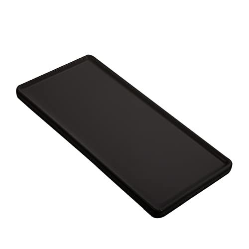 Bandeja japonesa rectangular de cerámica negra miniatura 1