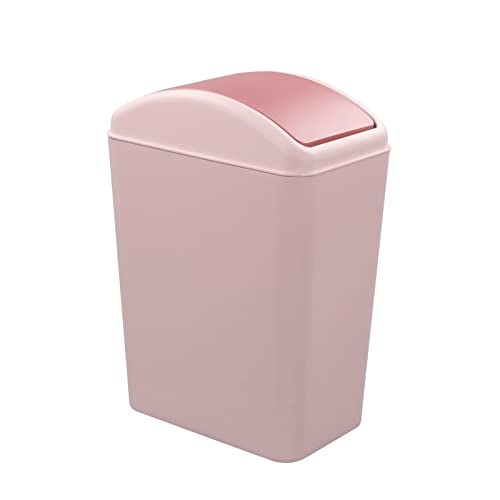 Parlynies MüLleimer mit Schwingdeckel, Abfalleimer aus Kunststoff (Pink) Cover