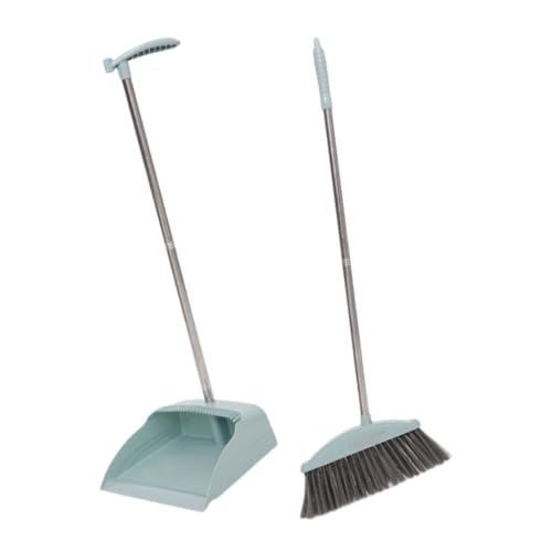 1 Set Household Cleaning Supplies Broom Bathroom Cleaning Device Office Outdoor Dust Pan Long Handle Garbage Shovel Household Dustpans Convenient Dustpan Kit Stainless Steel Garneck