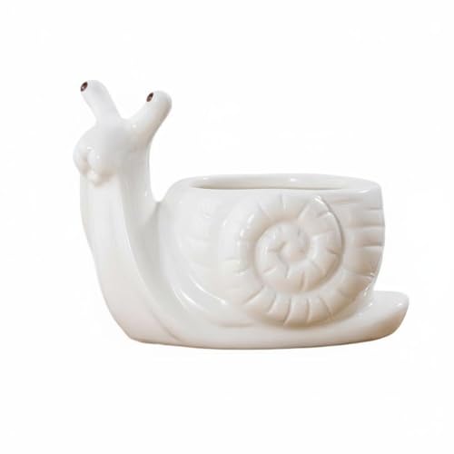 Image of AWHAO Plant Pot Mini Ceramic Planter Porcelain Flowerpot Container With Easy To Clean Glazed Surface For Small Greenery Cartoon Animal Shape Suitable for, Style A