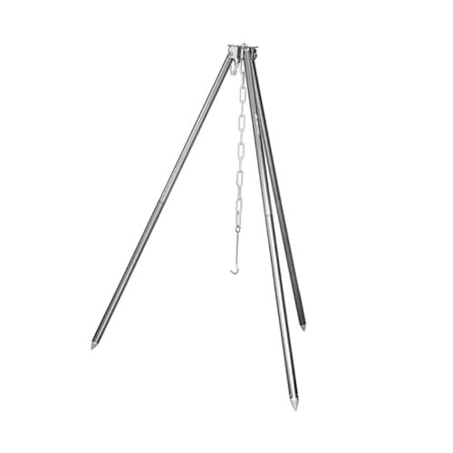 ifundom 1Set Adjustable Camping Bonfire Tripod Grill Durable Cookware Rack for Outdoor Cooking Portable Campfire Frame with Flexible Design for Camp Trips and BBQ