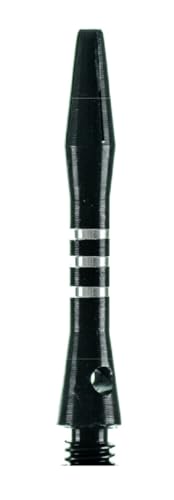 Black Striped Jailbird Aluminum Dart Shafts - 3 Sets (9 shafts), 2BA Short (1 1/2 inch) incl. O'rings - 3 Rings