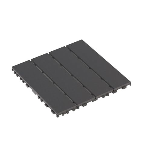 Durable Interlocking Plastic Tiles -44 Pieces, Suitable for All Climate terraces, garages, and Garden Flooring - Grey, with Anti Fading Coating