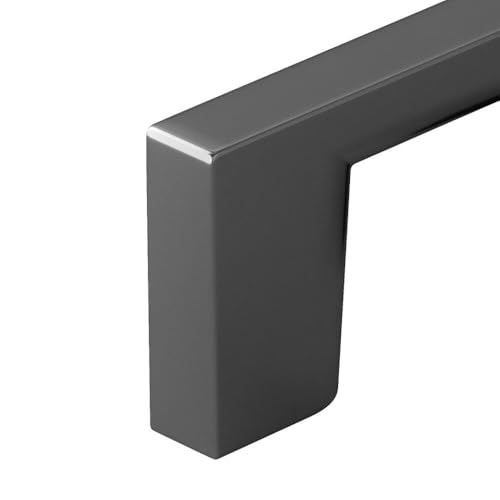 Image of Richelieu Hardware BP8160128900 Armadale Collection 5 1 /16-inch (128 mm) Center-to-Center Matte Black Modern Rectangular Cabinet and Drawer Pull Handle for Kitchen, Bathroom, and Furniture