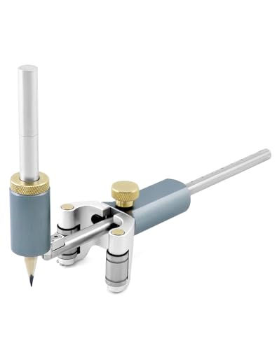 QWORK® Dual-Zweck Holz Anreißwerkzeug für Präzises Zeichnen von Linien und Bögen (0-120 mm)