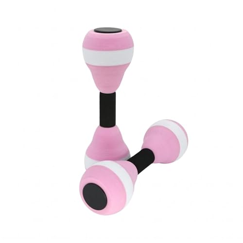 Milageto 2 Pièces Haltère EVA Flottant Portable Haltère Workout Faible Impact Haltères Aquatiques pour Piscine, Rose Princesse