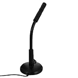 MILISTEN Micrófono de Escritorio Portátil Ajustable Micrófono USB Condensador Omnidireccional Ordenador Portátil Mic con Base para Streaming Podcasting Grabación Vocal