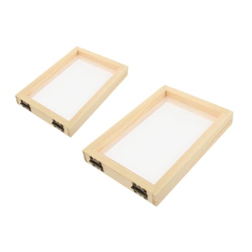 KONTONTY DIY Paper Making Tool Set 2pcs Wooden Paper Making Frames Mesh Screen Craft Kit