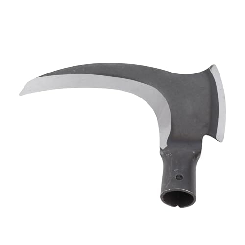 Grass Sickle, Manganese Steel Portable Machete Held Sickle Tool Grass Lawn Gardening Farming Weed Remover Scythe Blade Cutter Grafting Knife for Outdoor Gardening, Clearing Vines (Single Cutter Head)