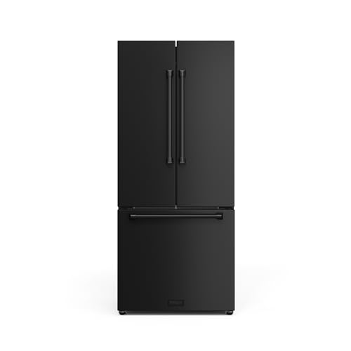 Thor Kitchen Gordon Ramsay 30 Inch 17.7 cu ft French Door Counter Depth Refrigerator with Ice Maker in Black