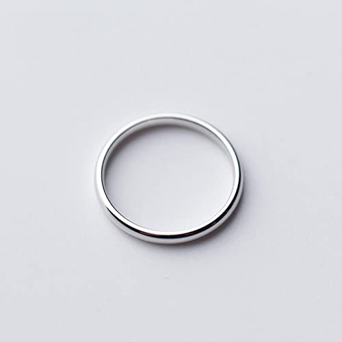 CANDYFANCY 925 Silver Pinky Ring 2mm High Polish Plain Dome Comfort Fit Classic Minimalist Ring For Women Size 2-4.53