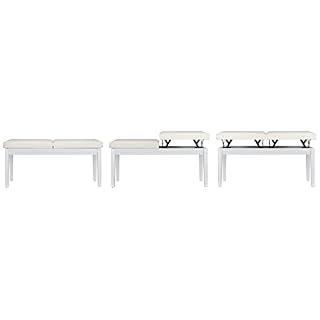 Classic Cantabile Banc de piano deux places blanc brillant - Les Beatles, Paul McCartney, John Lennon, RIngo Starr, George Harrison Classic Cantabile Banc de piano deux places blanc brillant – Image 4