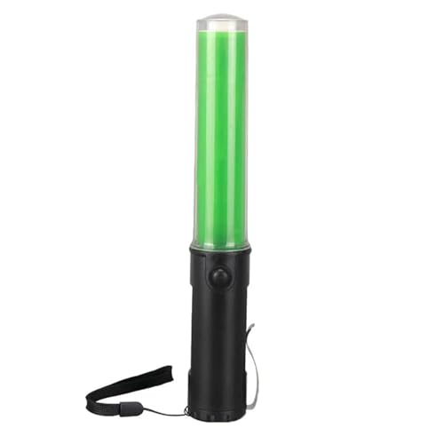 誘導棒 赤色灯 LED誘導灯 26CM マグネット付き 防水 三つモード 電池式 合図灯 点灯 点滅 多機能 警備 交通整理 夜間 工事 レッド (グリーン)