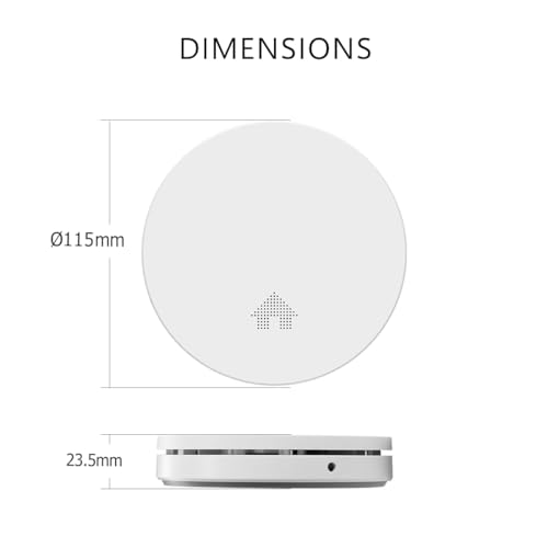 ELRO FS4610 ultra-slim smoke detector with 10-year battery and warranty STIWA 'Gut' & Q label - DIN EN14604, white, 1 piece