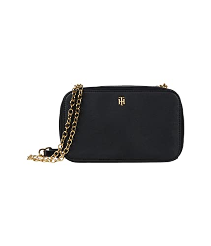 Tommy Hilfiger Parker Ii Convertible Chain Camera Crossbody - Saffiano Pvc Black One Size #TOP23