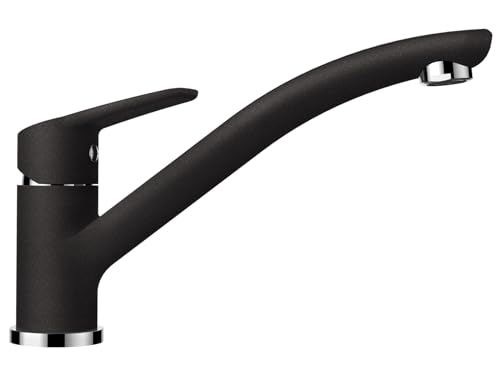 SCHOCK Küchenarmatur DAJA Nero – schwarze hochdruck Armatur mit Festauslauf und Standard Norm-Anschlüssen