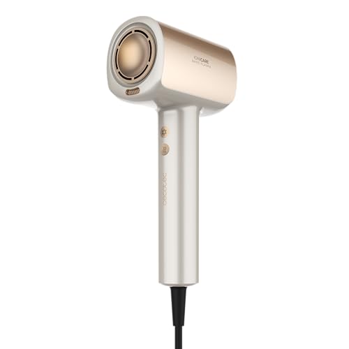Cecotec Secador de Pelo Brushless de Última Generación DryGlam Nano Plasma Champagne. Potencia de 110,000 RPM y 1600W, Función de Plasma, Gran Flujo de Aire, Duradero, 3 Temperaturas y 3 Velocidades