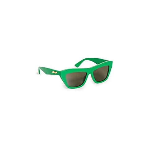 Bottega Veneta Women's New Entry Cat Eye Sunglasses, Green-Green-Green, One Size Cover