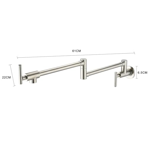 Robinet de cuisine mural pour évier double bac avec bec orientable 360 - 3