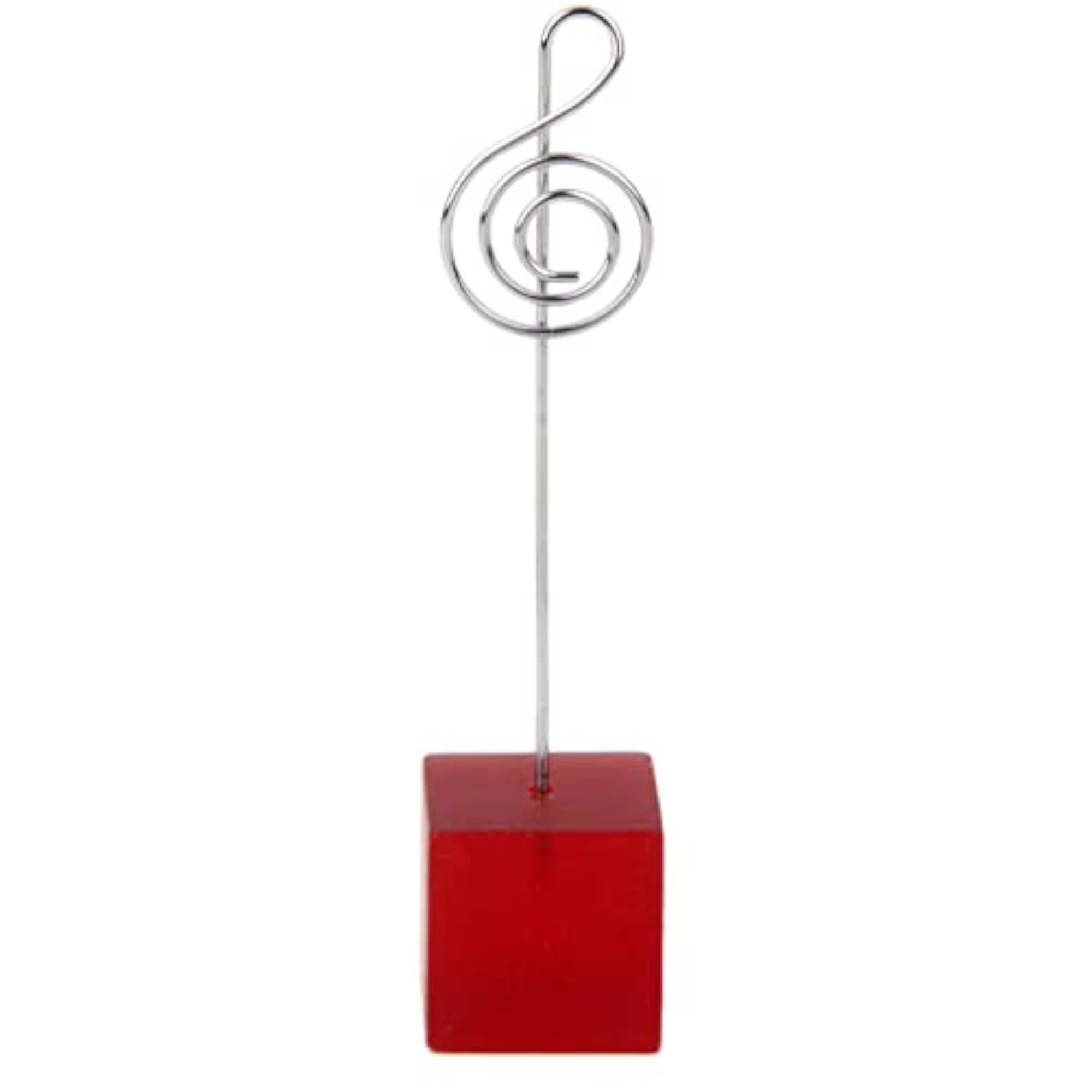 Red Cube Base Photo Clip Holder for Memo Display