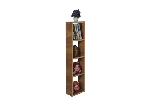 Image of SBF Furniture Tree Bookshelf Floor Standing Bookcase Free Standing Multipurpose Storage Rack for Books Magazines Organizer Showcase DIY (NEW MINI GHODO - Yellow, NEW MINI GHODO)