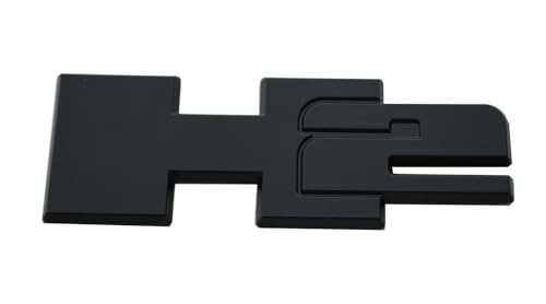 Image of 2pcs New H2 Rear Liftgate Door Nameplate 3D Badge Emblems Replacement for 2003-2009 Hummer H2 Origianl Size (Black)