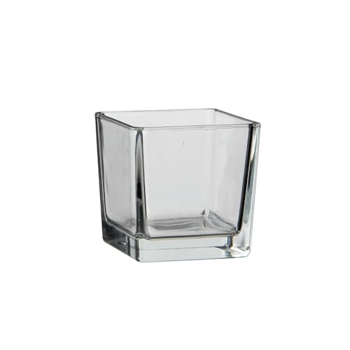 Vaso di vetro quadrato, vaso a base d'acqua, 8cm, 10cm, 12cm, 15cm, soggiorno, studio, camera da letto, ecc. 10cm