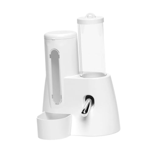 Baoblaze Automatic Hamster Feeder Food Dispenser Hamster Water Bottle Lightweight Clear Food Container for Ferrets Gerbils Chinchillas, White, 125ml