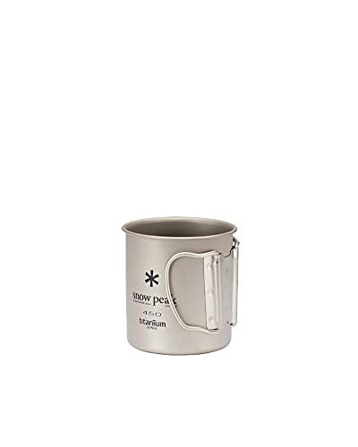 Snow Peak Titanium Single-Wall Cup - Foldable Handles - Camping & Backpacking - 15.2 fl oz - Anodized Green - Thumbnail 2