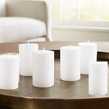 Paraffin Wax Pillar Candle, Pack of 6, Jasmine