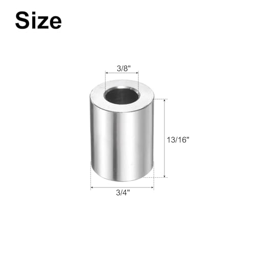QUARKZMAN 25 Stück Edelstahl Abstandshalter 3/8 Bohrung x 3/4 AD x 13/16 Länge Schraube Buchse Glatte Oberfläche Rund Metall Distanzhülsen für M10 Schrauben Bolzen und Stangen