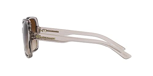 Armani Exchange Woman Sunglasses Shiny Black Frame, Gradient Grey Lenses, 57MM4