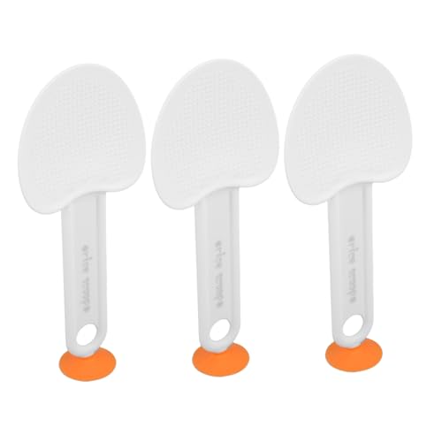 Ipetboom 3pcs Upright Rice Paddle Non Stick Kitchen Spoon with Comfortable Grip Standing Rice Scooper for Easy Serving Suction Cup Porridge Server for Home and Restaurant Use