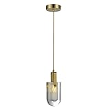 semanhuaoz mini lampade moderne a sospensione in cristallo con finitura in ottone spazzolato oro lampadario a sospensione a soffitto for isola della cucina for soggiorno, camera da letto, sala da pran