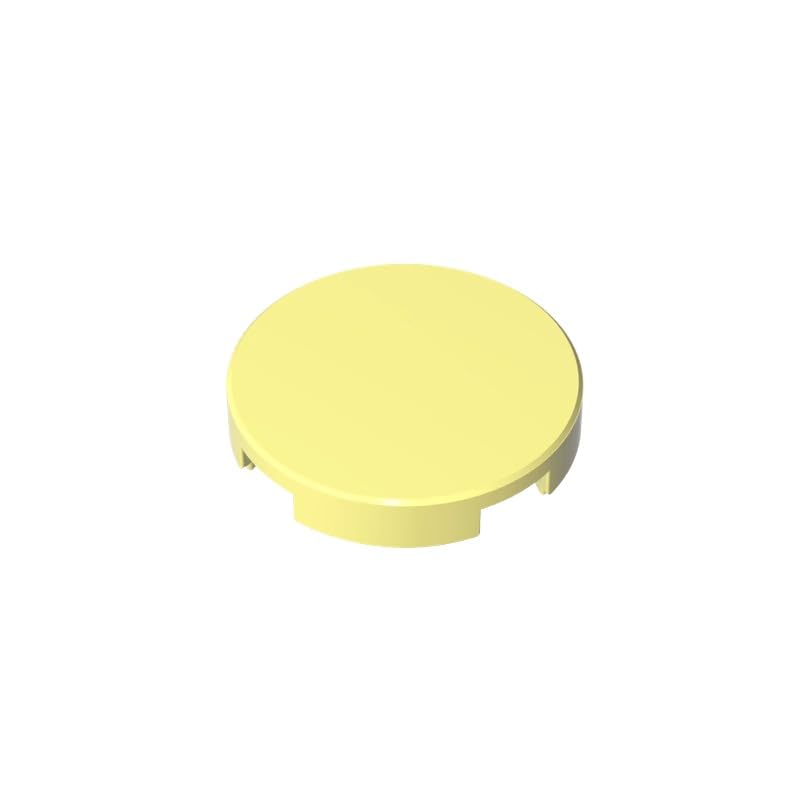 Gobricks 14769 Circular Plate Tile Round 2x2 with Bottom Stud Holder 50 Pieces GDS-611 Compatible with Lego Building Blocks Color:Bright Light Yellow