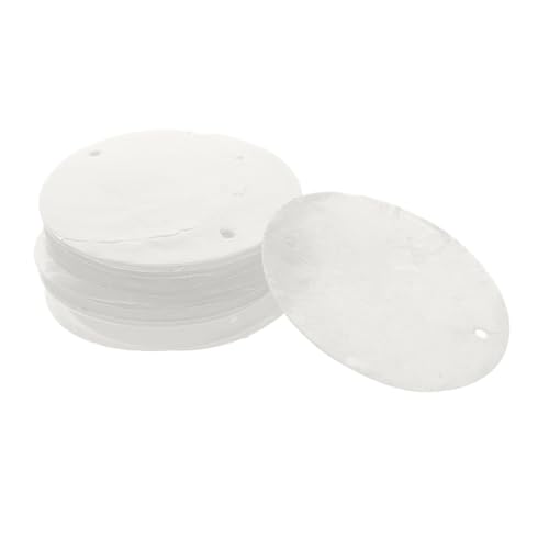 SEWOART 100pcs round Double Hole Shell Discs for DIY Projects White