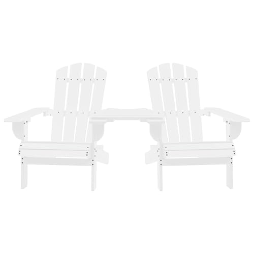 Gecheer Adirondack Chair, White, Solid Fir Wood, Ergonomic Comfort, Easy Assembly, Weather Resistant, 110 kg Max Load Model310067