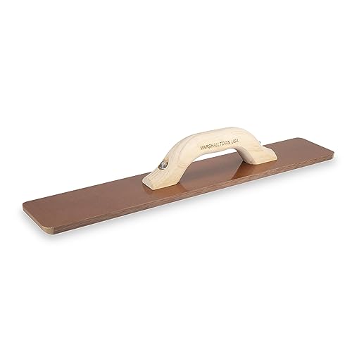 MARSHALLTOWN Resin Hand Float, 20 x 3-1/2 Inch, Wood Handle, Square End Laminated Canvas Cement Finishing Tool, Easily Works Color Hardeners into Concrete, Made in USA, 4497W