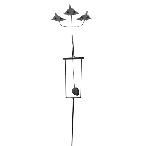 Balancín giratorio de viento de metal, formación de aviones Concorde, 3 planos cinéticos para decoración de jardín