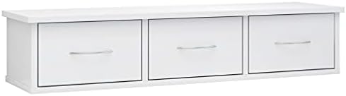 vidaXL Wall-mounted Drawer Shelf Floating Cabinet Home Indoor Living Room Wall Hanging Shelf Rack Furniture Wall Cabinet White Engineered Wood