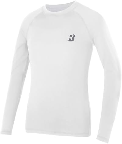Roadbox Kompressionsshirts für Jungen 1-2 Pack, Sportshirt Langarm & Kurzarm, Atmungsaktives Unterziehshirt Kinder, Skiunterwäsche Fußball Laufen