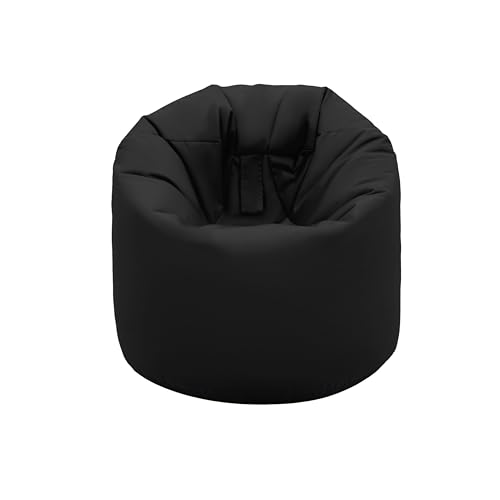 Ready Steady Bed Poltrona Sacco Pouf da Giardino, Puffo per Sedersi Bambini e Adulto da Interno ed Esterno, Comodo Schienale Pouf Poltrona Sacco, Pouf a Sacco Resistente all'acqua (1, Nero)