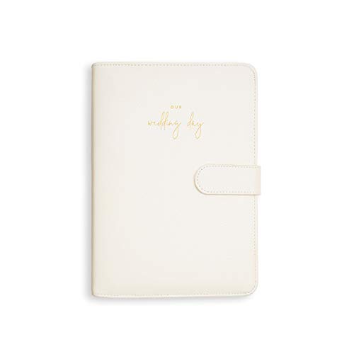 Katie Loxton Our Wedding Day 9.5 x 6.5 Vegan Leather Binder Style Portfolio Organizer Notebook Pearlescent White