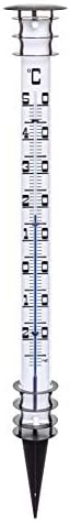 Spetebo XXL buitenthermometer met zonnelamp - 112 cm - tuinthermometer met grondpen en verlichting - outdoor thermometer klassiek design voor tuin balkon terras Spetebo XXL buitenthermometer met zonnelamp - 112 cm - tuinthermometer met grondpen en verlichting - outdoor thermometer klassiek design voor tuin balkon terras