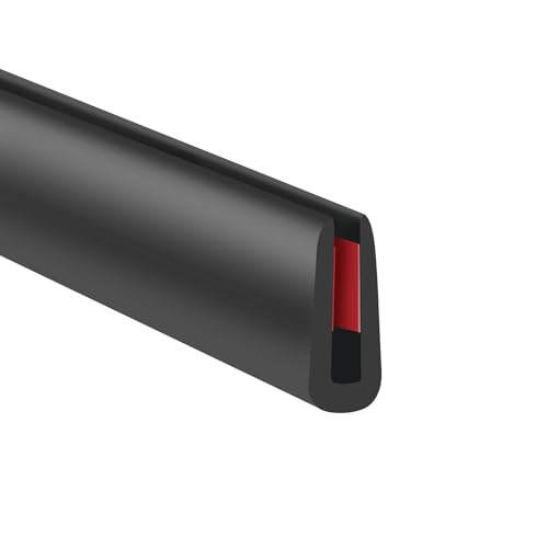 Gummikantenschutz 1 mm Selbstklebender U-Kanal-Kantenschutz Flexibler Autotürkantenschutz U-förmiger Kantenschutz für Blech Länge 6 m Farbe schwarz